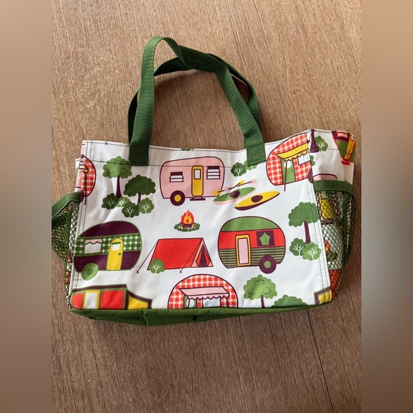 thirty-one Handbags - Thirty-One Camper Print Tote with Green Accents